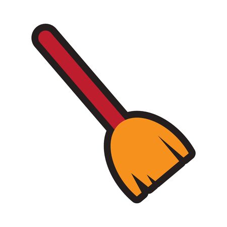 Flat with shadow Icon broom on bright backgroundのイラスト素材