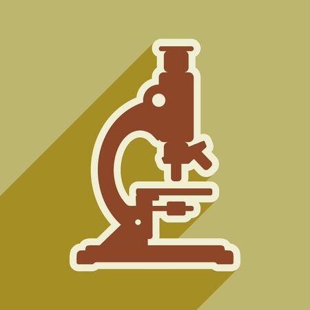 Icon of medical microscope in flat styleのイラスト素材
