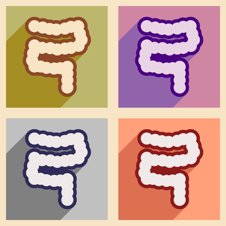 Icons of assembly duodenum in flat styleのイラスト素材