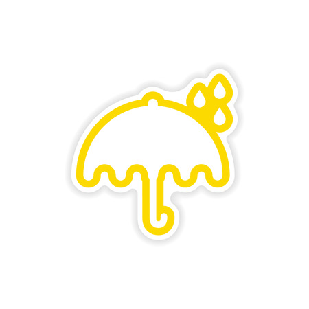 paper sticker British umbrella on white backgroundのイラスト素材