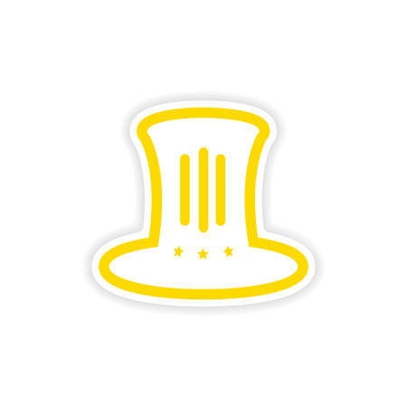 paper sticker hat Lincoln on white backgroundのイラスト素材