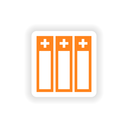 icon sticker realistic design on paper medical recordsのイラスト素材