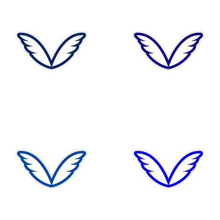 assembly stickers eagle wingsのイラスト素材