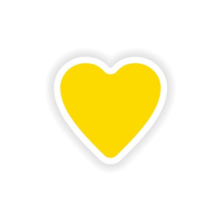 icon sticker realistic design on paper heartのイラスト素材