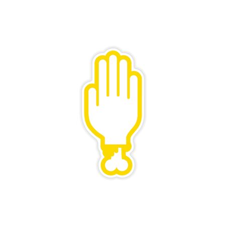 icon sticker realistic design on paper hand Halloweenのイラスト素材