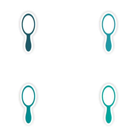 assembly realistic sticker design on paper mirror womanのイラスト素材