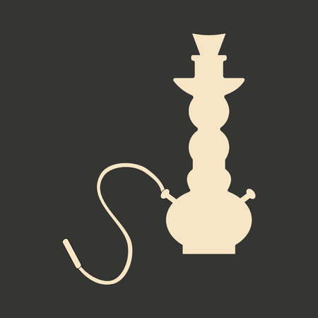 Flat in black and white mobile application hookah shishaのイラスト素材