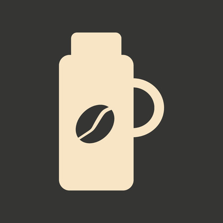 Flat in black and white mobile application thermosのイラスト素材