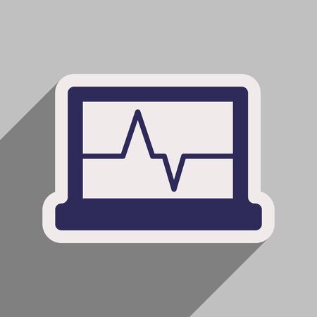 Icon of ECG machine in flat styleのイラスト素材