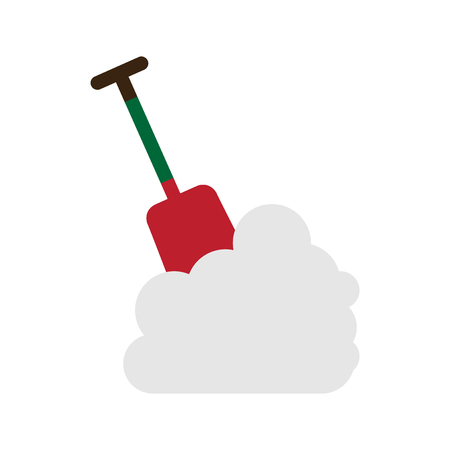 flat icon with long shadow snowdrift shovelのイラスト素材