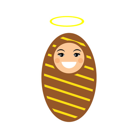 flat icon with long shadow newborn Jesusのイラスト素材