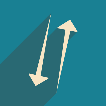 Flat with shadow icon and mobile applacation arrowのイラスト素材