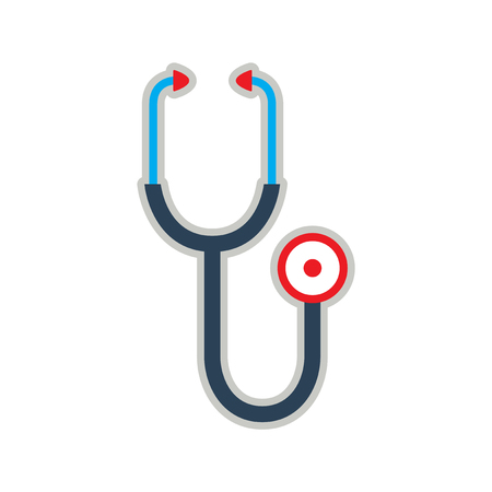 Icon of medical stethoscope in flat styleのイラスト素材