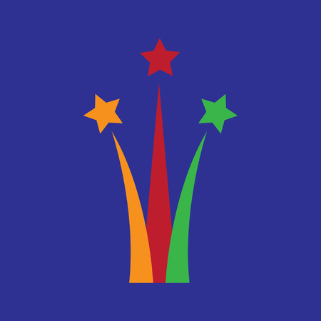 flat icon on blue background Star saluteのイラスト素材