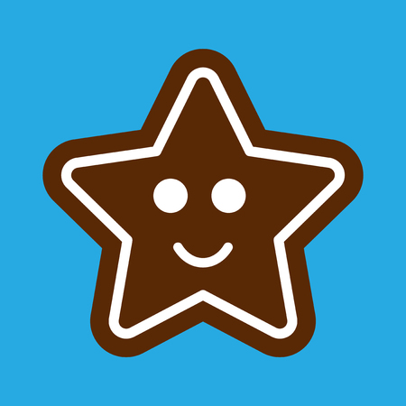 flat icon on stylish background Gingerbread Christmasのイラスト素材