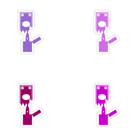 Set of stylish sticker on paper money to burnのイラスト素材