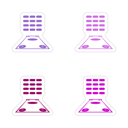 Stylish assembly sticker on paper money and ATMのイラスト素材