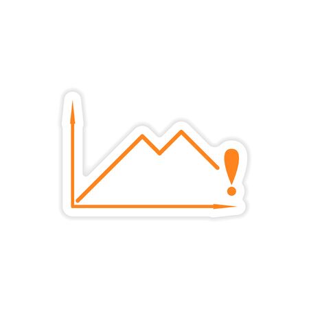 stylish sticker on paper falling economic scheduleのイラスト素材