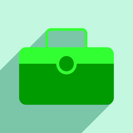 Flat with shadow icon and mobile application valiseのイラスト素材