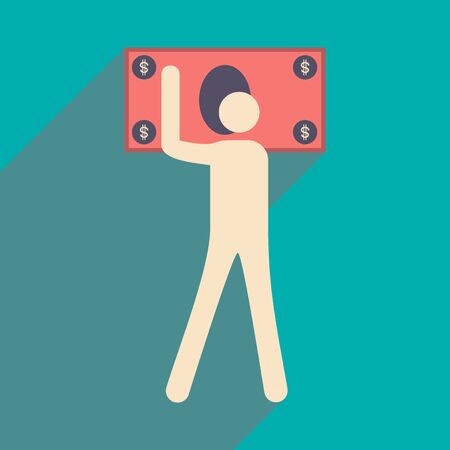 Flat design modern vector illustration icon Stick Figure dollarのイラスト素材