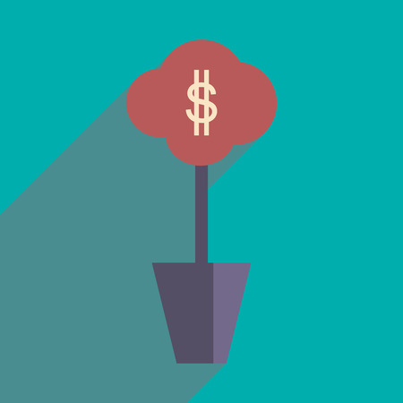 Flat design modern vector illustration icon Money Treeのイラスト素材
