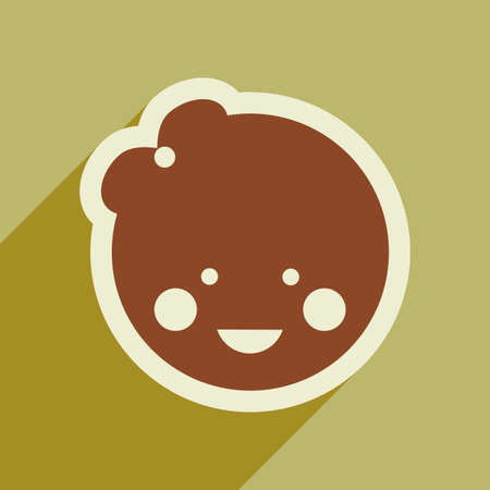 flat icon with long shadow baby girlのイラスト素材