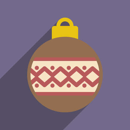 flat icon with long shadow Christmas ballのイラスト素材