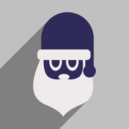 flat icon with long shadow Santa Clausのイラスト素材