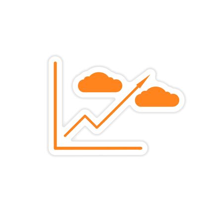 stylish sticker on paper Economic graph on a white backgroundのイラスト素材