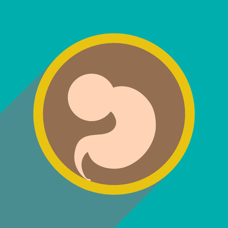flat icon with long shadow child in wombのイラスト素材
