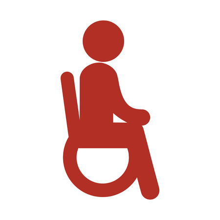 Modern flat icon on white background People wheelchairのイラスト素材