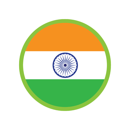 Modern flat icon on white background, flag of Indiaのイラスト素材