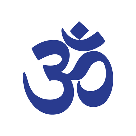 Modern flat icon white background, Indian om signのイラスト素材