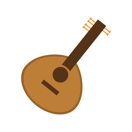 Modern flat icon with long shadow, Indian musical instrumentのイラスト素材