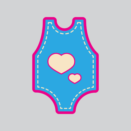 Modern flat icon with stylish background, baby clothesのイラスト素材