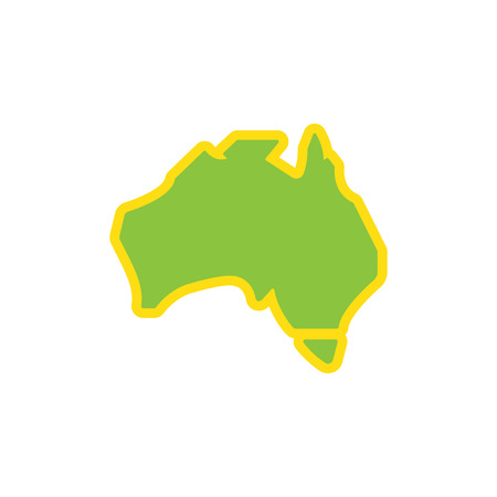 flat icon on white background, map of Australiaのイラスト素材