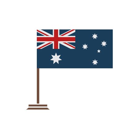 flat icon on white background, flag of Australiaのイラスト素材