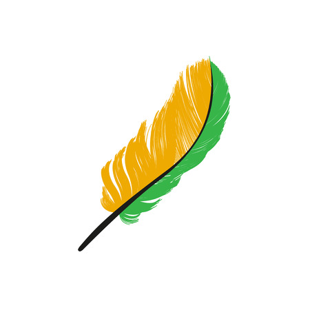 flat icon on white background, bird\'s featherのイラスト素材