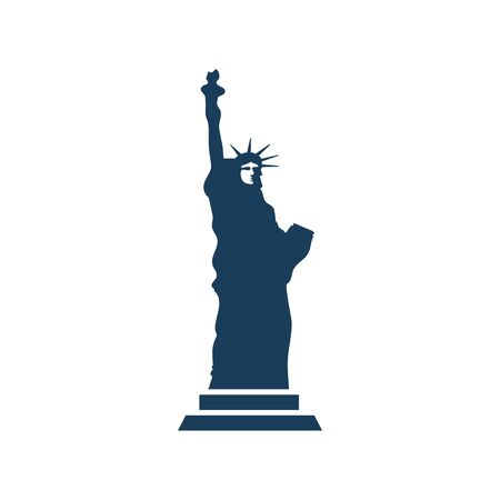 flat icon on white background, Statue of Libertyのイラスト素材