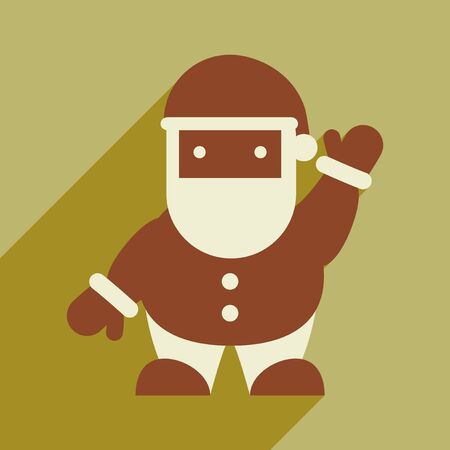flat icon with long shadow, Santa Clausのイラスト素材