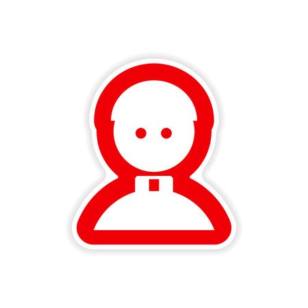 paper sticker on white background, Catholic priest manのイラスト素材