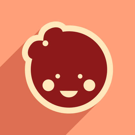 flat icon with long shadow baby girlのイラスト素材