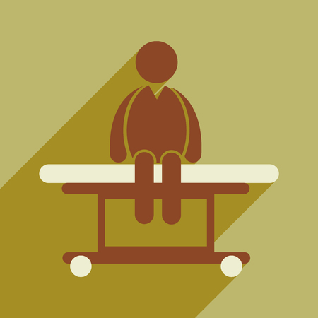 Modern flat icon with long shadow man sitting Hospitalのイラスト素材