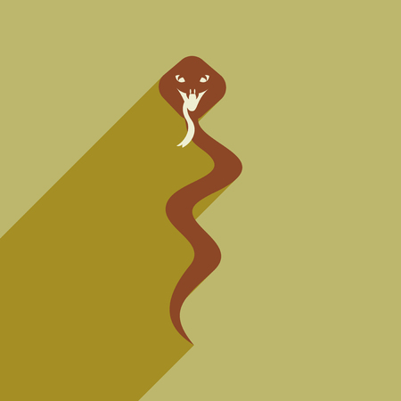 Modern flat icon with long shadow Indian cobraのイラスト素材