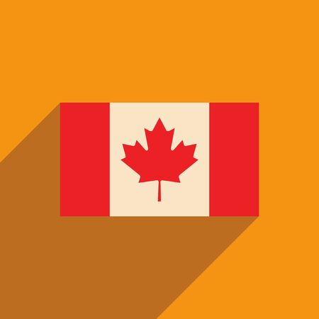 flat icon with long shadow flag of Canadaのイラスト素材