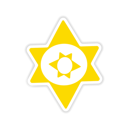 icon sticker realistic design on paper alchemy symbolsのイラスト素材