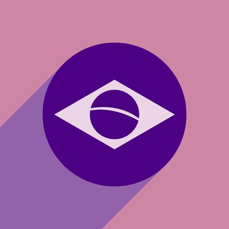 flat icon with long shadow Brazilian flagのイラスト素材