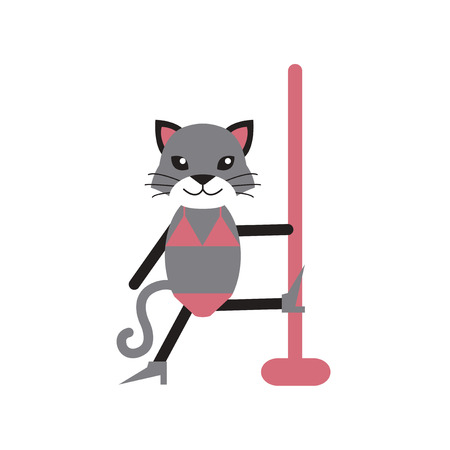 flat icon on white background cat cartoonのイラスト素材