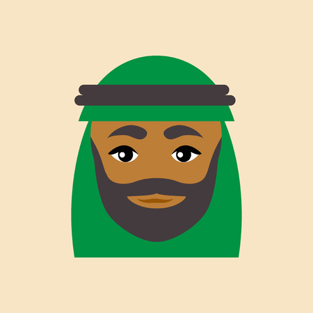 flat icon on white background  Arab menのイラスト素材