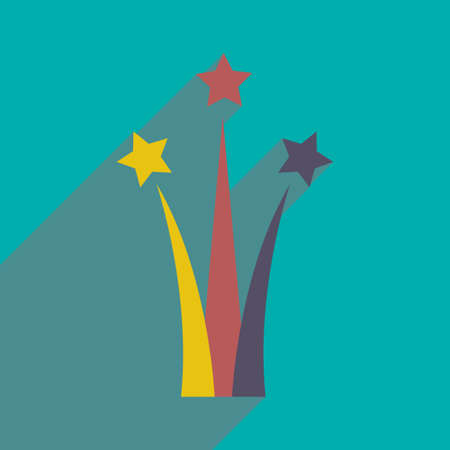 flat icon with long shadow Star saluteのイラスト素材